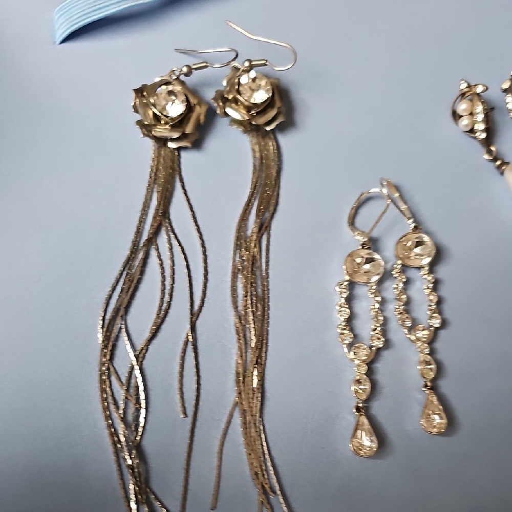 Bundle - Elegant Silver And Black Dangle Earrings… - image 7